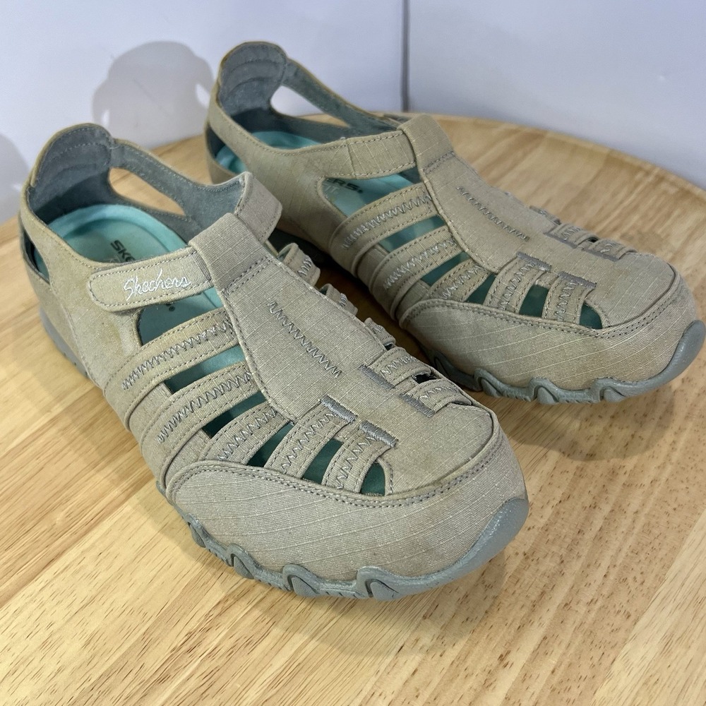 Women's Skechers Garibaldi Relaxed Fit Bikers Memory Foam Sandals 8 Gray 49024